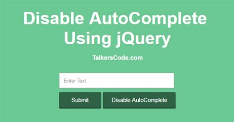 Jquery Autocomplete Disable Option