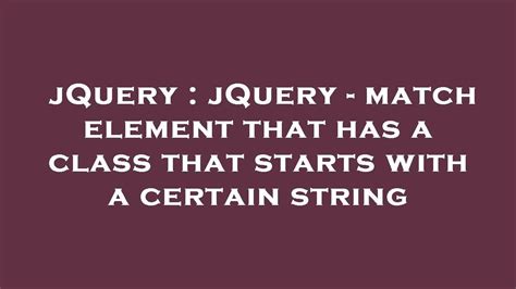 Jquery Match String