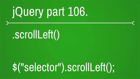 Jquery Scroll To Left