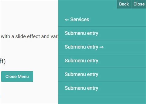 Jquery Side Menu Multi Level