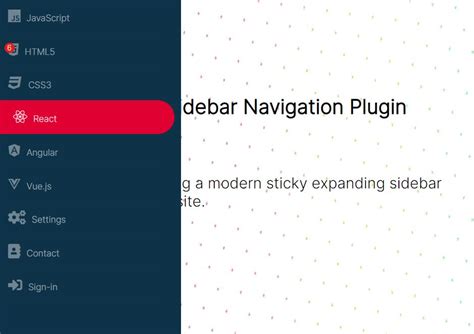 Jquery Sidebar Navigation