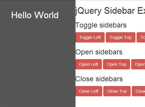 Jquery Sidebar Toggle
