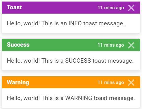 jquery toast example