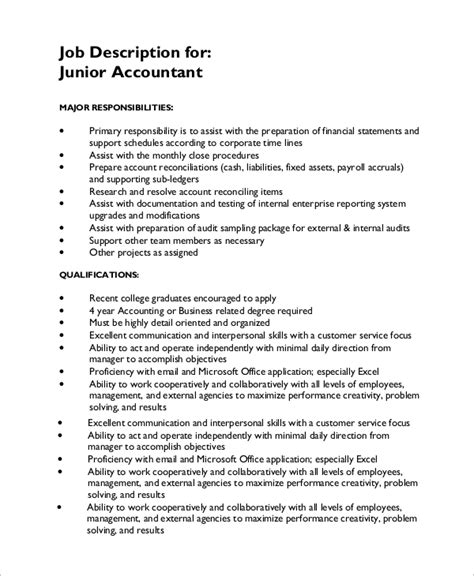 jr accountant job description