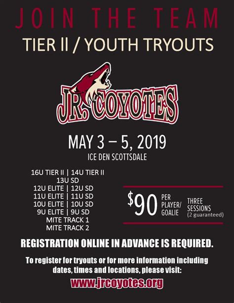 jr coyotes hockey tryouts