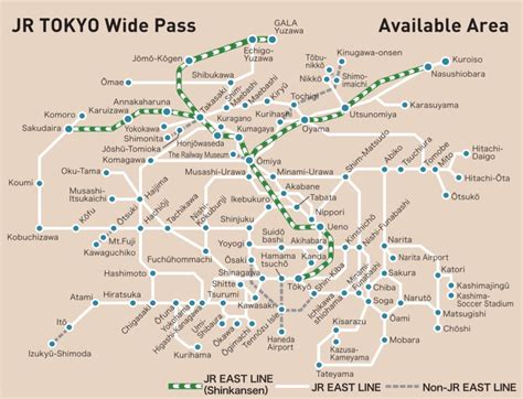 jr tokyo wide pass map