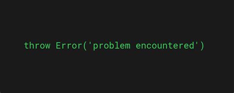 Js How To Throw Error