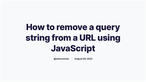 Js Remove Query String From Url