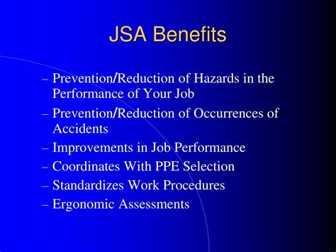 jsa benefits