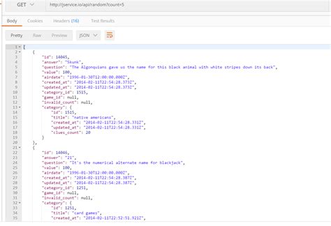 json api response example