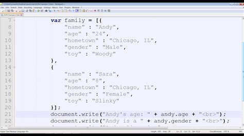 json example array of objects