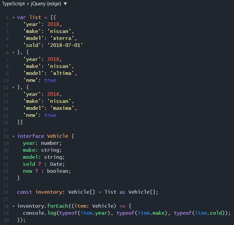 json schema to typescript types