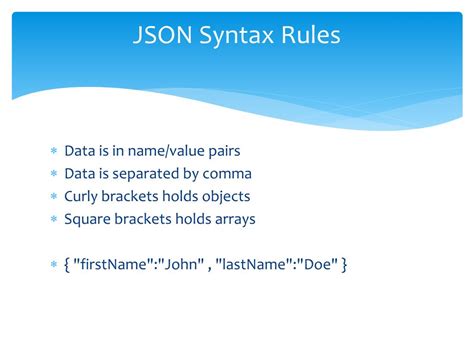 json syntax rules