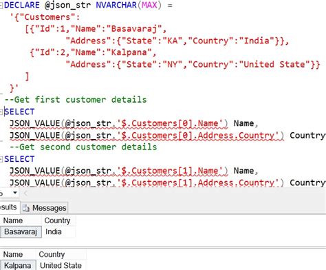 json value example
