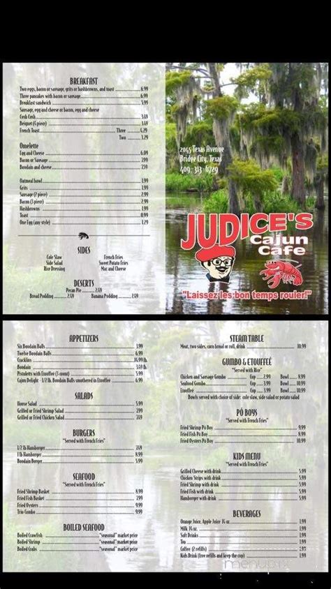 judices menu in bridge city tx