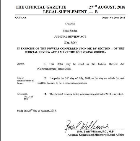 judicial review act guyana