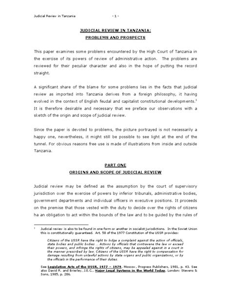 judicial review in tanzania pdf