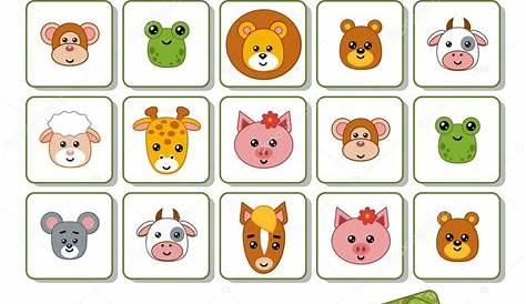 an animal memory game with animals on it