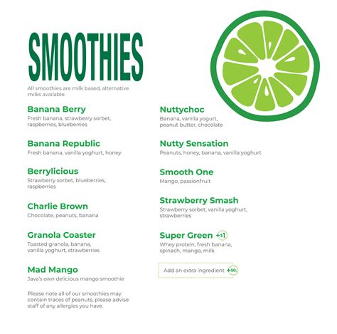 Juice And Java Prices