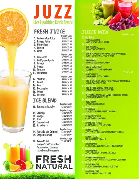 Juice It Kingston Menu