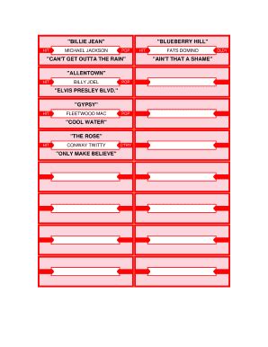 Jukebox Labels Word Template