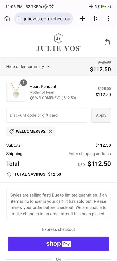 julie vos discount code