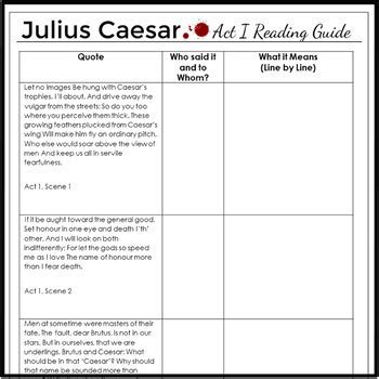 julius caesar act 1 reading and study guide answers