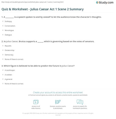 julius caesar act 1 study questions answer key