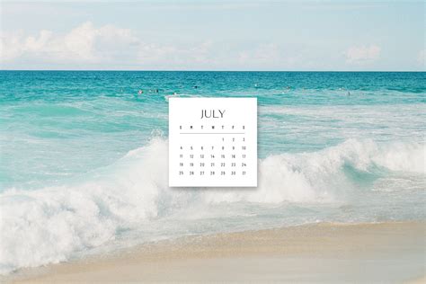 July 2024 Calendar Desktop Background