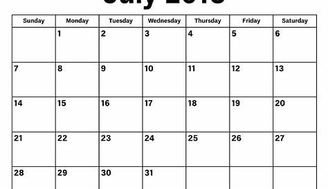 July 4 2013 Calendar