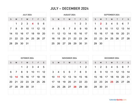 July Through December 2024 Calendar - Your Ultimate Guide
