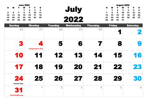 july 2022 calendar printable free