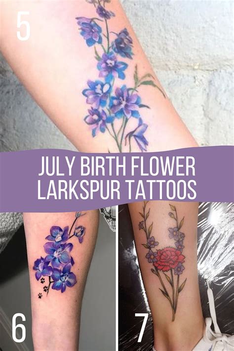 july birth flower butterfly tattoo