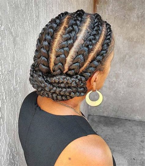 Jumbo Updo Cornrow Braids