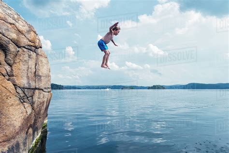jumping into the sea