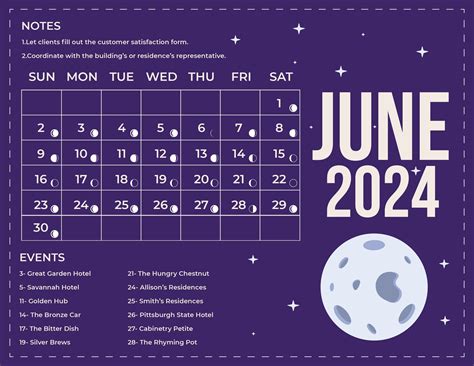 June 2024 Moon Phase Calendar