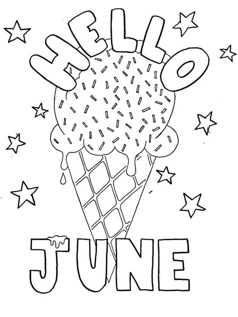 June Printable Coloring Pages