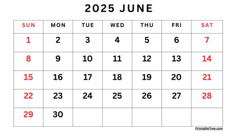 June Schedule 2025