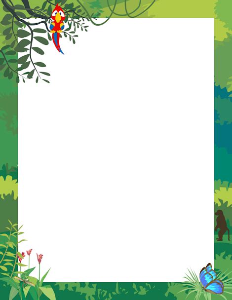 Jungle Border Printable Paper