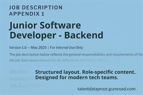 junior backend developer job description