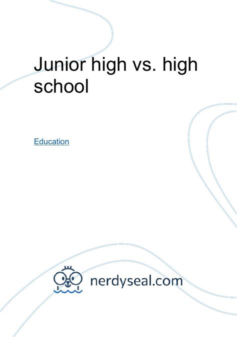 junior high vs high school