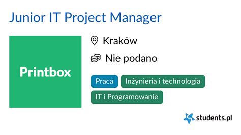 junior project manager krakow