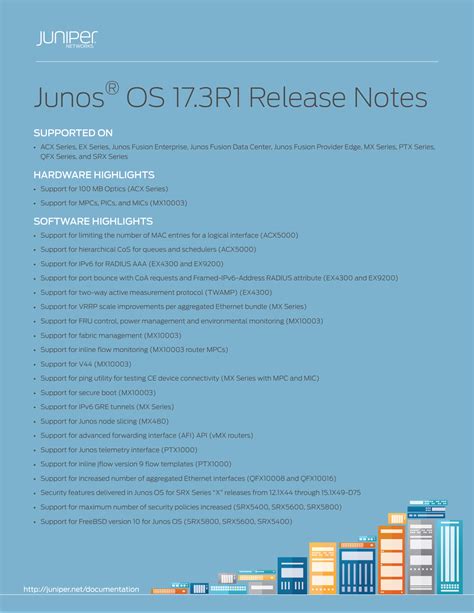 juniper training release notes