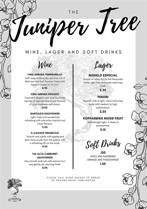Juniper Tree Menu