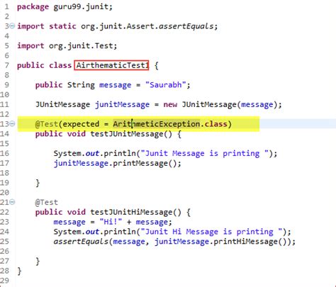 Junit For Expected Exception