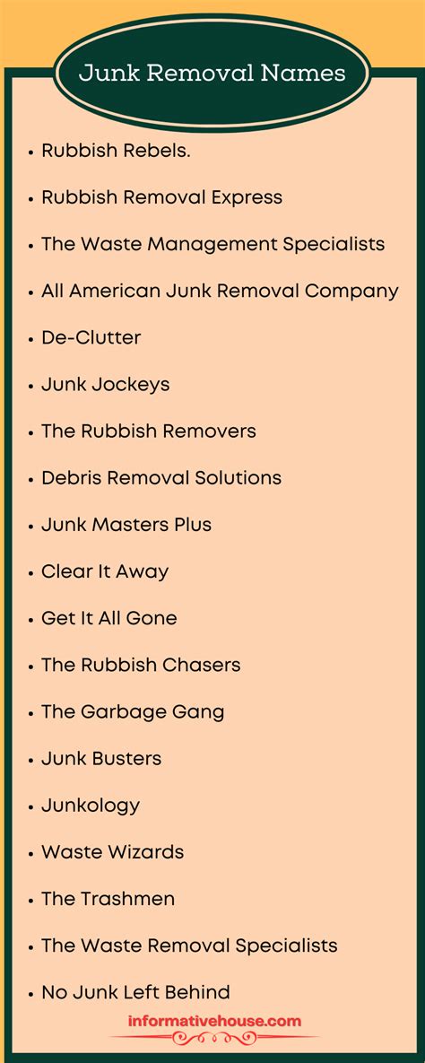 Junk Hauling Names
