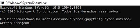 Jupyter Notebook Access Denied Windows