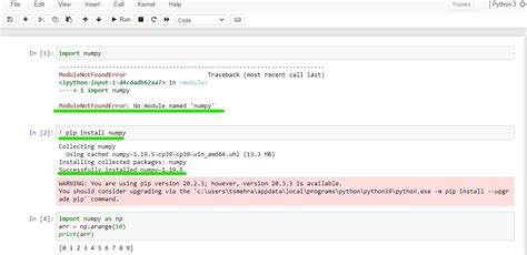 jupyter notebook install pip package