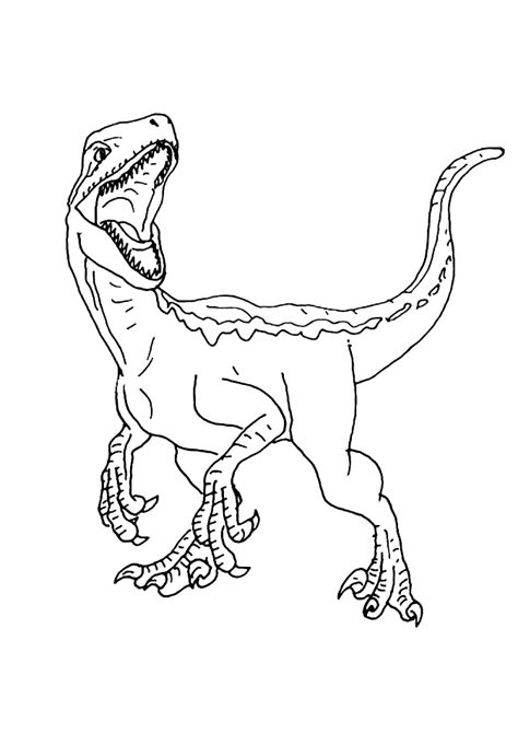 jurassic world velociraptor dinosaur coloring pages