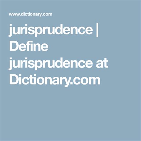 jurisprudence definition dictionary